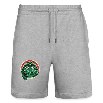 Chill Croc Groover - Short de jogging bio TRAINER Stanley/Stella unisexe - gris chiné - Devant - Nik (191cm) & Marisol (170cm)
