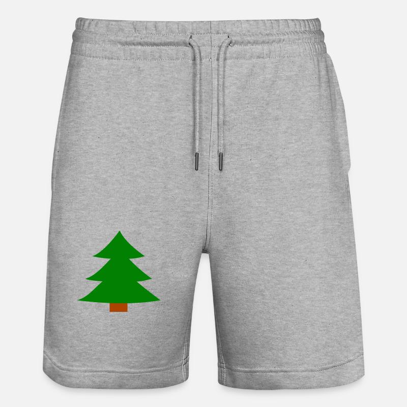 Silhouette du sapin de Noël - Short de jogging bio TRAINER Stanley/Stella unisexe - gris chiné