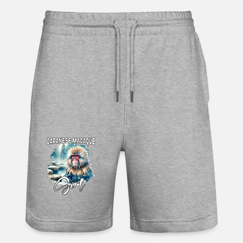 Fille Macaque Japonaise - Short de jogging bio TRAINER Stanley/Stella unisexe - gris chiné