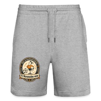 FC Warmmachen reicht - Stanley/Stella Unisex Bio Joggingshorts Trainer  - Grau meliert - Vorne - Nik (191cm) & Marisol (170cm)