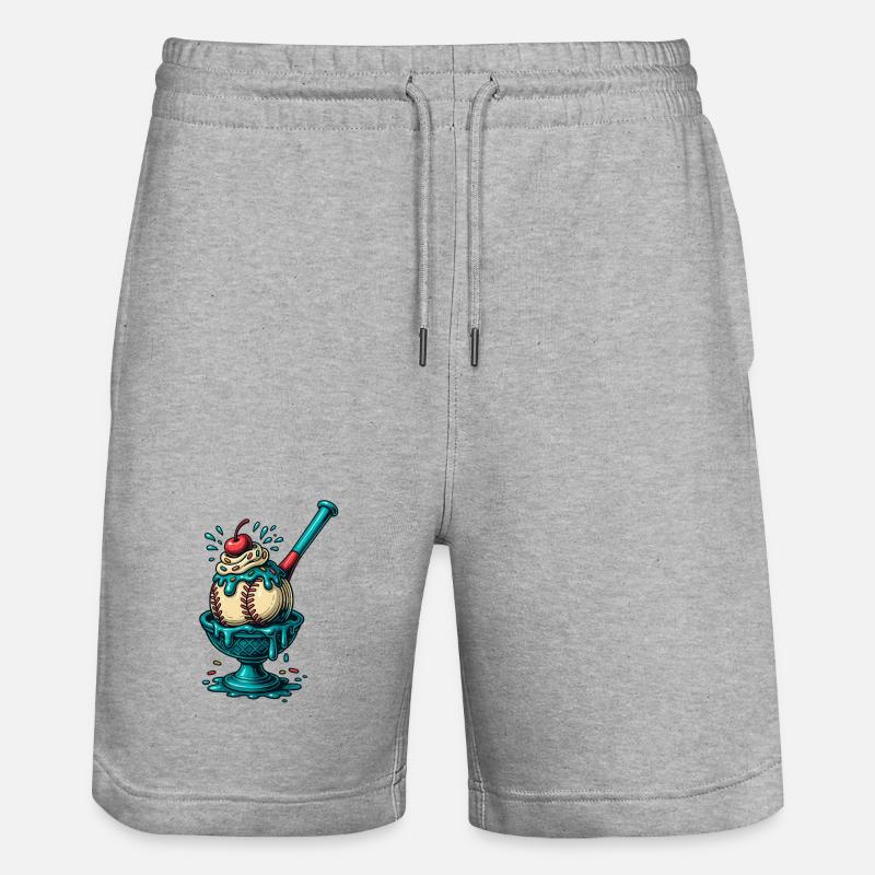 Plaisir Sundae de baseball - Short de jogging bio TRAINER Stanley/Stella unisexe - gris chiné