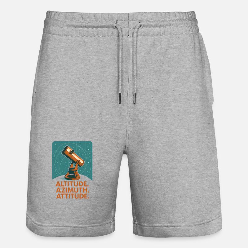 High Azimuth Posture | Astronomy - Stanley/Stella Trainer Unisex Organic Jogging Shorts - heather grey