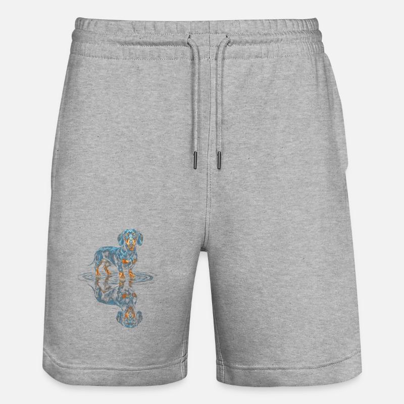 Teckel Water Reflex Bleu-Orange - Short de jogging bio TRAINER Stanley/Stella unisexe - gris chiné