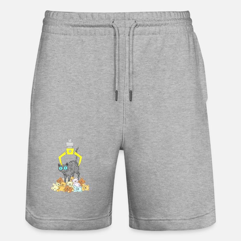 Chat noir sous griffe jaune - Short de jogging bio TRAINER Stanley/Stella unisexe - gris chiné
