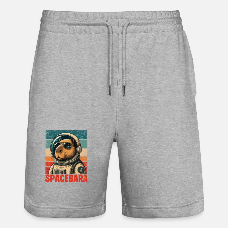 Spacebara Capybara Astronaut Space Retro - Short de jogging bio TRAINER Stanley/Stella unisexe - gris chiné