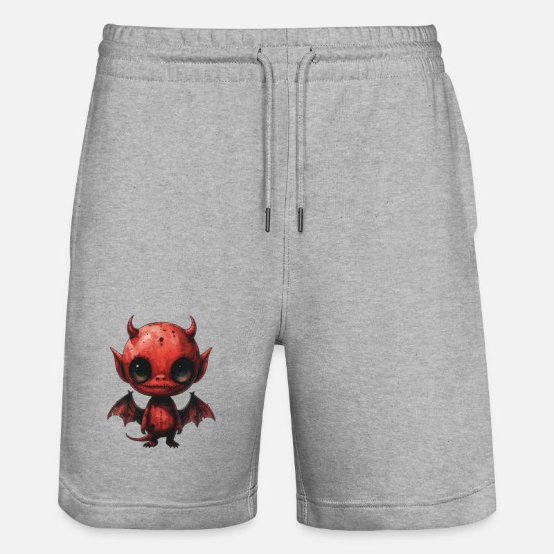 Diable Rouge Flippant Mignon - Short de jogging bio TRAINER Stanley/Stella unisexe - gris chiné