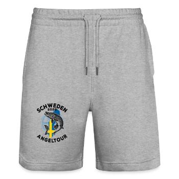 Schweden 2026 Angeltour | Angler | Hecht - Stanley/Stella Unisex Bio Joggingshorts Trainer  - Grau meliert - Vorne - Nik (191cm) & Marisol (170cm)