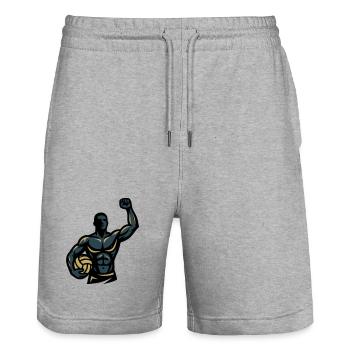 Beach Volleyball Player Muscles Athlete Team - Stanley/Stella Trainer Unisex Organic Jogging Shorts - heather grey - Front - Nik (191cm) & Marisol (170cm)