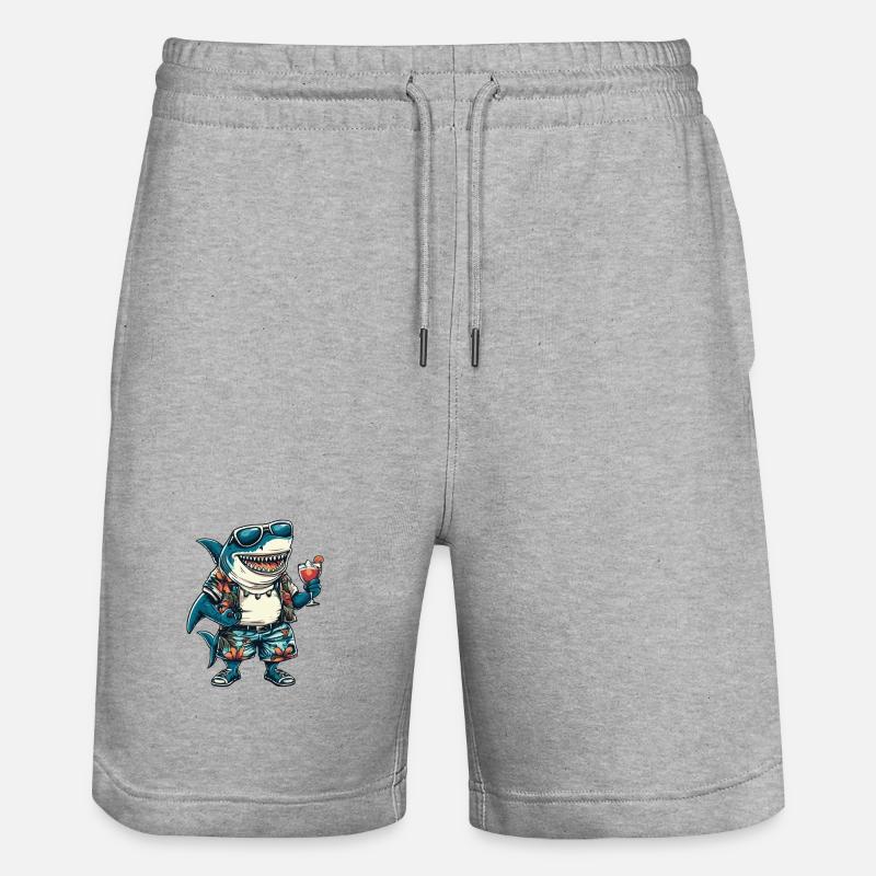 Hai Comic Sommer - Stanley/Stella Unisex Bio Joggingshorts Trainer - Grau meliert