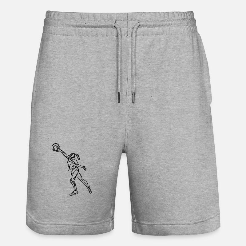 Volleyball player - Stanley/Stella Trainer Unisex Organic Jogging Shorts - heather grey