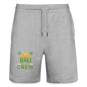 Bali Party Crew - Stanley/Stella Trainer Unisex Organic Jogging Shorts - heather grey - Front - Nik (191cm) & Marisol (170cm)
