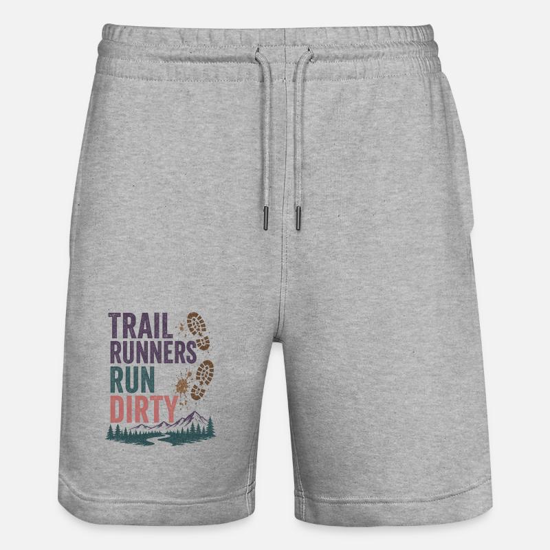 Trailrunner laufen schmutzig - Stanley/Stella Unisex Bio Joggingshorts Trainer  - Grau meliert