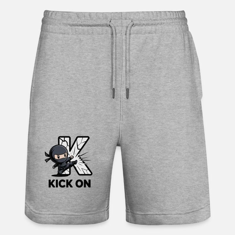 Ninja Kick Through K Logo - Short de jogging bio TRAINER Stanley/Stella unisexe - gris chiné