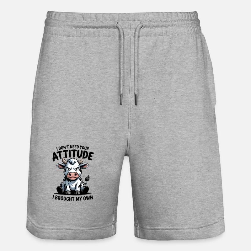 Attitude de vache : expression - Short de jogging bio TRAINER Stanley/Stella unisexe - gris chiné
