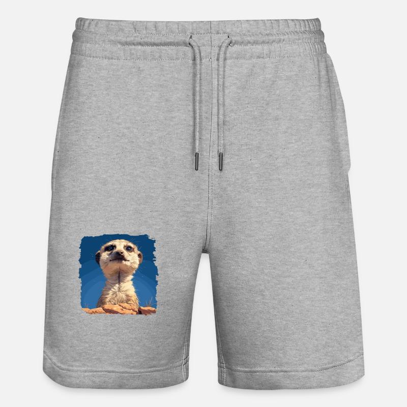 Suricate Erdmännchen - Short de jogging bio TRAINER Stanley/Stella unisexe - gris chiné