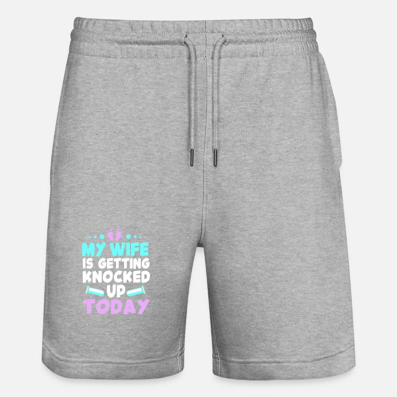 Fœtus du jour de transfert d’embryons - Short de jogging bio TRAINER Stanley/Stella unisexe - gris chiné