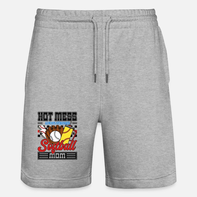 Maman stressée de softball - Short de jogging bio TRAINER Stanley/Stella unisexe - gris chiné