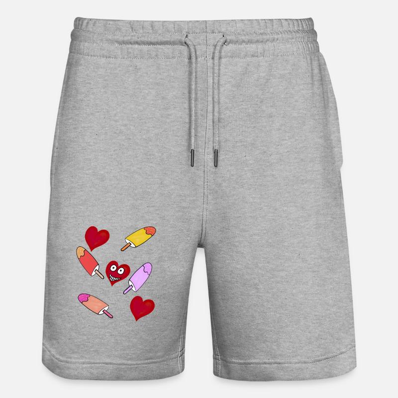 Eis Eiskrem Eiscreme Kinder - Stanley/Stella Unisex Bio Joggingshorts Trainer - Grau meliert