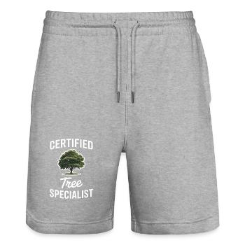 Arbres, proverbes, arbres, forêt, drôle, cadeau d’arbres - Short de jogging bio TRAINER Stanley/Stella unisexe - gris chiné - Devant - Nik (191cm) & Marisol (170cm)