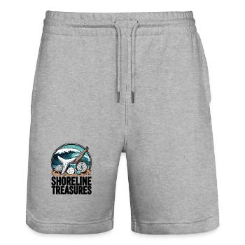 Coucher de soleil sur les trésors du rivage - Short de jogging bio TRAINER Stanley/Stella unisexe - gris chiné - Devant - Nik (191cm) & Marisol (170cm)