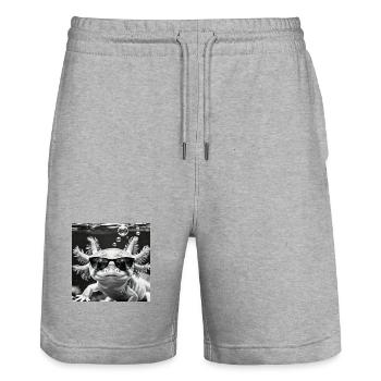 Axolotl Sonnenbrille - Stanley/Stella Unisex Bio Joggingshorts Trainer  - Grau meliert - Vorne - Nik (191cm) & Marisol (170cm)