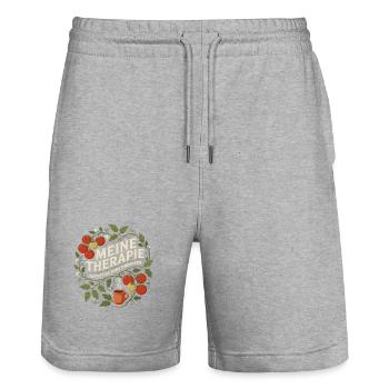 Meine Therapie Tomatenrankens Heilung - Stanley/Stella Unisex Bio Joggingshorts Trainer  - Grau meliert - Vorne - Nik (191cm) & Marisol (170cm)