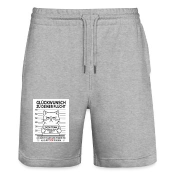 Glückwunsch zur Flucht Abschied Kollege - Stanley/Stella Unisex Bio Joggingshorts Trainer  - Grau meliert - Vorne - Nik (191cm) & Marisol (170cm)
