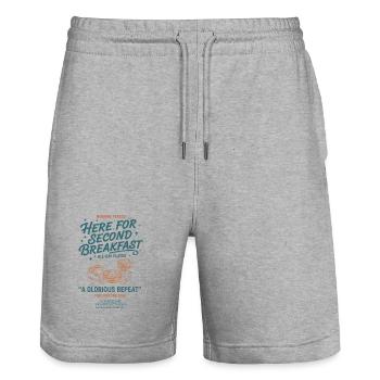 Breakfast Here For Second Breakfast Brunch Coffee - Stanley/Stella Trainer Unisex Organic Jogging Shorts - heather grey - Front - Nik (191cm) & Marisol (170cm)