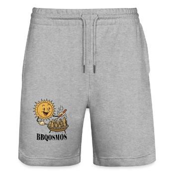 Sun, chef, griller and city - Stanley/Stella Trainer Unisex Organic Jogging Shorts - heather grey - Front - Nik (191cm) & Marisol (170cm)