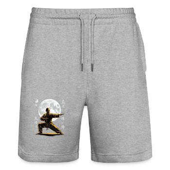 Tai Chi Zen Meditation – Chi Qigong Training - Stanley/Stella Trainer Unisex Organic Jogging Shorts - heather grey - Front - Nik (191cm) & Marisol (170cm)