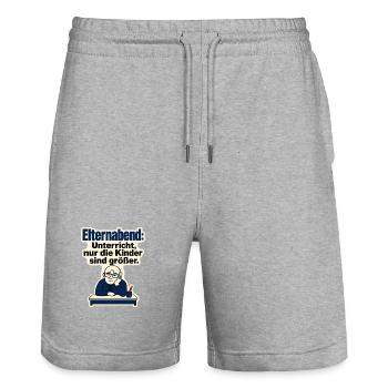 Lehrer Humor Elternabend Spruch, Kinder sind größe - Stanley/Stella Trainer Unisex Organic Jogging Shorts - heather grey - Front - Nik (191cm) & Marisol (170cm)