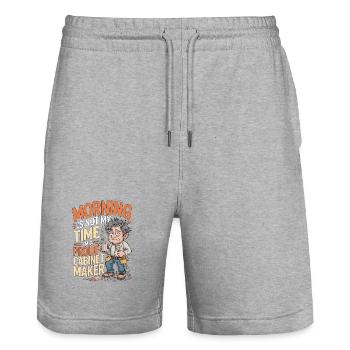 Cabinet Maker Morning Is Not My Time Woodworking - Stanley/Stella Trainer Unisex Organic Jogging Shorts - heather grey - Front - Nik (191cm) & Marisol (170cm)