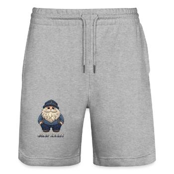 Plattdüütsch Edition: Oller Knust - Stanley/Stella Unisex Bio Joggingshorts Trainer  - Grau meliert - Vorne - Nik (191cm) & Marisol (170cm)