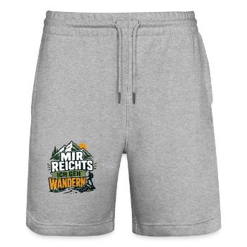 Mir Reichts Ich Geh Wandern Berge - Stanley/Stella Unisex Bio Joggingshorts Trainer  - Grau meliert - Vorne - Nik (191cm) & Marisol (170cm)