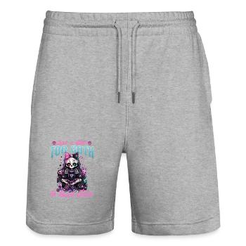 Pastel Goth Soft Goth Gaming Gamer - Stanley/Stella Unisex Bio Joggingshorts Trainer  - Grau meliert - Vorne - Nik (191cm) & Marisol (170cm)