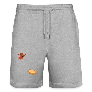 Hot-dog saute dans le pain – Hot-dog pour le 4 juillet - Short de jogging bio TRAINER Stanley/Stella unisexe - gris chiné - Devant - Nik (191cm) & Marisol (170cm)