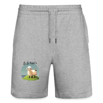Ei Ei Käpt’n – Lustiges Schaf Design - Stanley/Stella Unisex Bio Joggingshorts Trainer  - Grau meliert - Vorne - Nik (191cm) & Marisol (170cm)