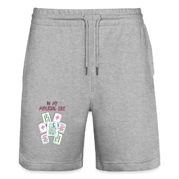 In meiner Mahjong-Ära Mahjong Spiel Social Club - Stanley/Stella Unisex Bio Joggingshorts Trainer  - Grau meliert - Vorne - Nik (191cm) & Marisol (170cm)