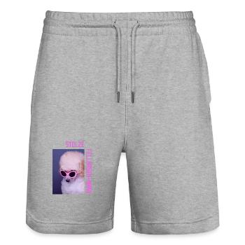 Stolze Fellnasen-Mama - Stanley/Stella Unisex Bio Joggingshorts Trainer  - Grau meliert - Vorne - Nik (191cm) & Marisol (170cm)
