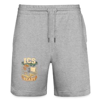 Rettungsteam ICS Ready - Stanley/Stella Unisex Bio Joggingshorts Trainer  - Grau meliert - Vorne - Nik (191cm) & Marisol (170cm)