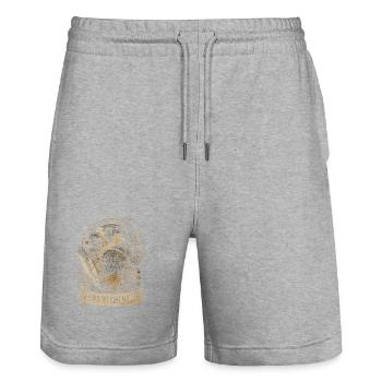 Falknerei Falkner Flying Weight Matters - Stanley/Stella Unisex Bio Joggingshorts Trainer  - Grau meliert - Vorne - Nik (191cm) & Marisol (170cm)