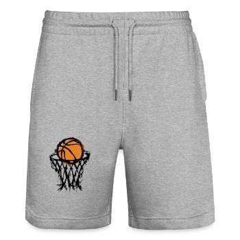 Basketball  - Stanley/Stella Unisex Bio Joggingshorts Trainer  - Grau meliert - Vorne - Nik (191cm) & Marisol (170cm)