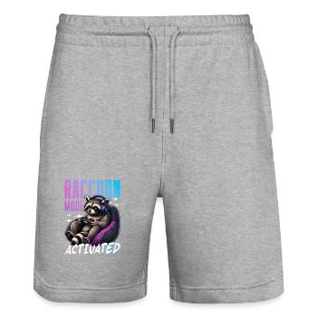 Gamer Gaming Cat Video Game - Stanley/Stella Unisex Bio Joggingshorts Trainer  - Grau meliert - Vorne - Nik (191cm) & Marisol (170cm)