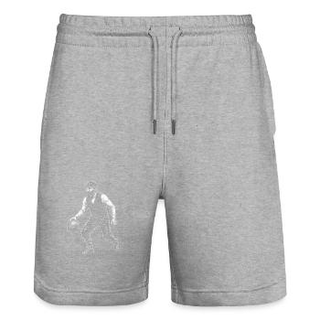 James A Basketballspieler Skizze - Stanley/Stella Unisex Bio Joggingshorts Trainer  - Grau meliert - Vorne - Nik (191cm) & Marisol (170cm)