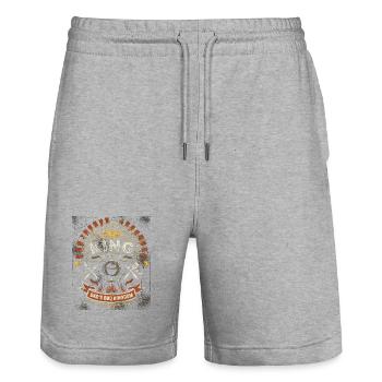 King of the Grill: Dad's BBQ Kingdom - Stanley/Stella Unisex Bio Joggingshorts Trainer  - Grau meliert - Vorne - Nik (191cm) & Marisol (170cm)