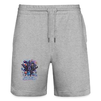Off To Get A Little Silly - Stanley/Stella Unisex Bio Joggingshorts Trainer  - Grau meliert - Vorne - Nik (191cm) & Marisol (170cm)