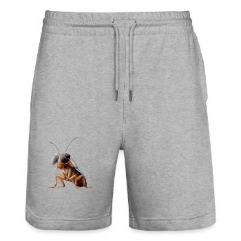 cockroach cockroach insects cockroach cockroaches - Stanley/Stella Trainer Unisex Organic Jogging Shorts - heather grey - Front - Nik (191cm) & Marisol (170cm)