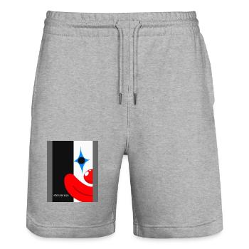 Here We Go Again  Clown Statement - Stanley/Stella Unisex Bio Joggingshorts Trainer  - Grau meliert - Vorne - Nik (191cm) & Marisol (170cm)