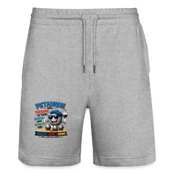  Petanque Weill Therapie Zu Teuer Kugeln Aber - Stanley/Stella Unisex Bio Joggingshorts Trainer  - Grau meliert - Vorne - Nik (191cm) & Marisol (170cm)