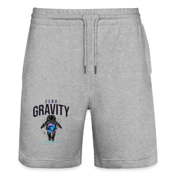 Zero Gravity Astronaut Erde Weltraum - Stanley/Stella Unisex Bio Joggingshorts Trainer  - Grau meliert - Vorne - Nik (191cm) & Marisol (170cm)